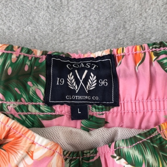 Coast Clothing Men's Pink Floral Swim Trunks Size L - Picture 3 of 9